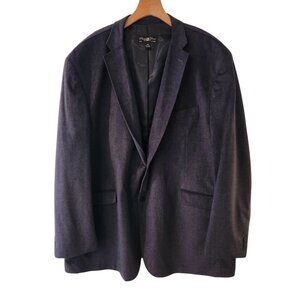 Pronto Uomo Blazer 2-Button Suit Jacket Gray Black Big And Tall Mens 5XL